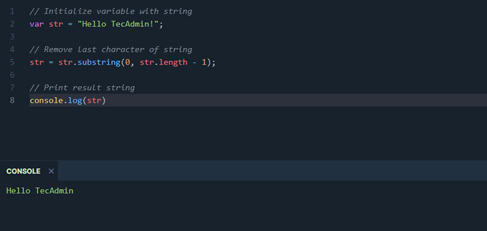 2 metody usuwania ostatniego znaku z ciągów w JavaScript