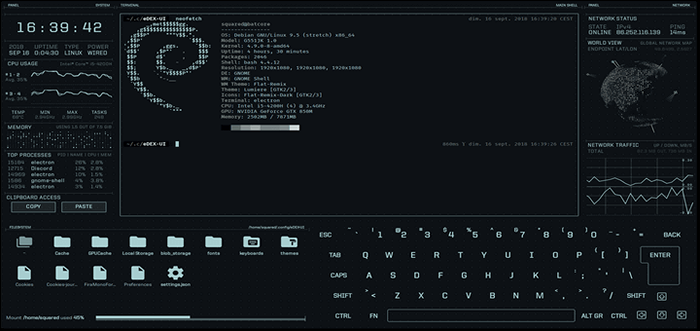 Emulator terminal fiksi ilmiah yang dibuat untuk Linux