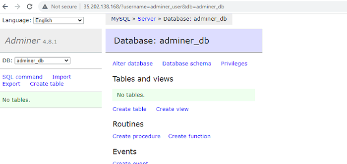 Adminer - Alat manajemen database MySQL berfitur lengkap