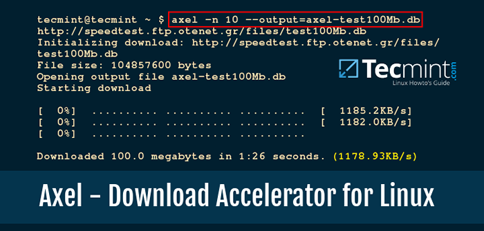 Axel - Eine Befehlszeilendatei -Download -Beschleuniger für Linux