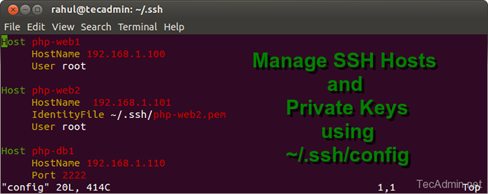 La mejor manera de administrar hosts ssh y claves privadas