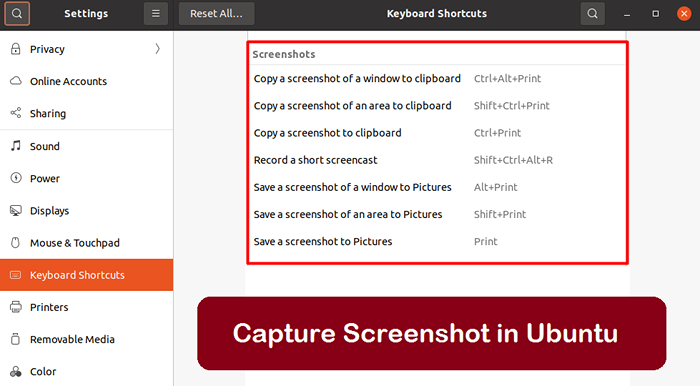 Tangkapan tangkapan skrin di Ubuntu