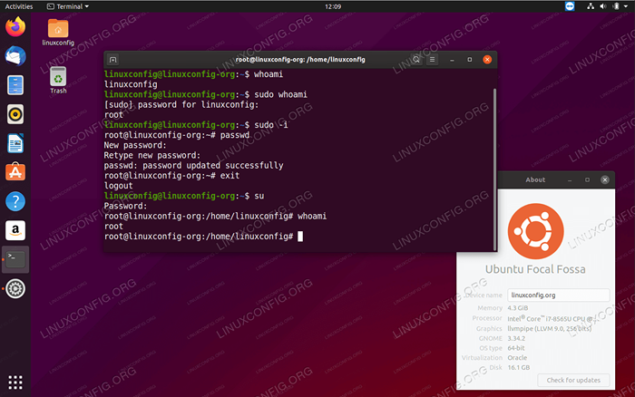 Kata Laluan Root Lalai di Ubuntu 20.04 Focal Fossa Linux