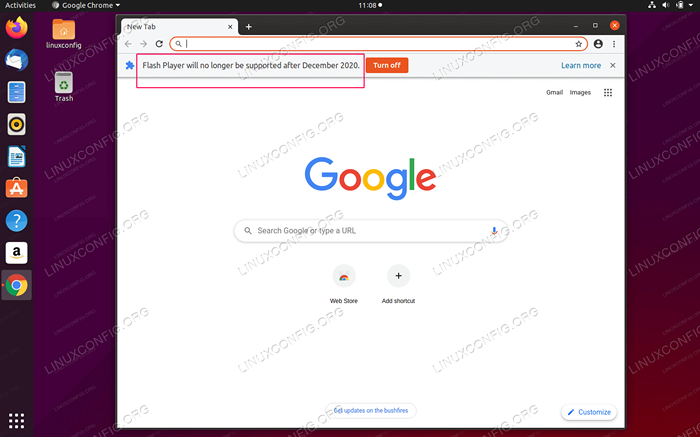 Włącz Adobe Flash dla Google Chrome na Ubuntu 20.04 Focal Fossa