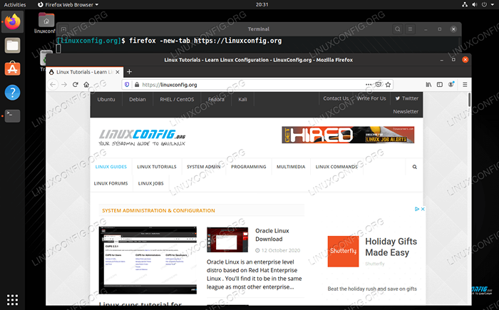 Firefox dan baris arahan Linux