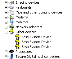 Corrija o dispositivo do sistema base não encontrado no gerenciador de dispositivos