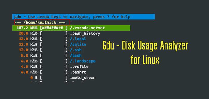 GDU - um analisador de uso de disco muito rápido para Linux