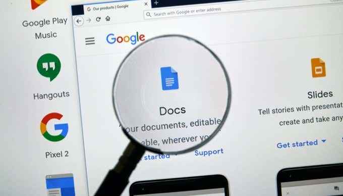 Como funciona um índice de tabela do Google Docs