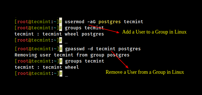 So addieren oder entfernen Sie einen Benutzer aus einer Gruppe unter Linux