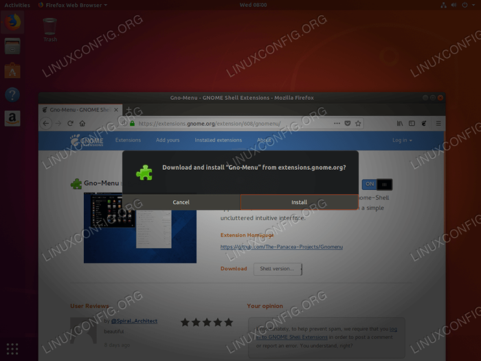 Cómo agregar el menú Inicio a Gnome Ubuntu 18.04 Desktop de castor biónico