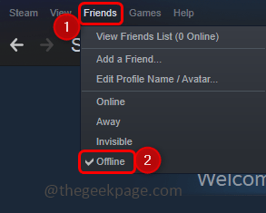 Como parecer offline ou invisível no aplicativo Steam