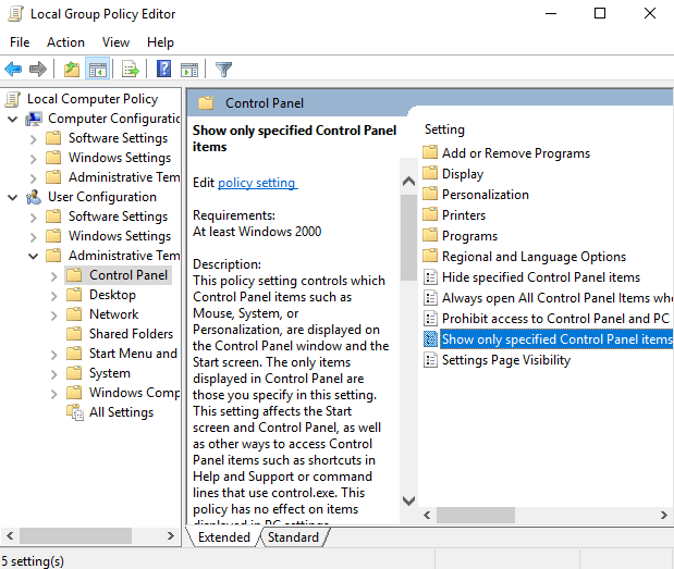 Comment bloquer l'accès aux paramètres de Windows 10 et au panneau de configuration