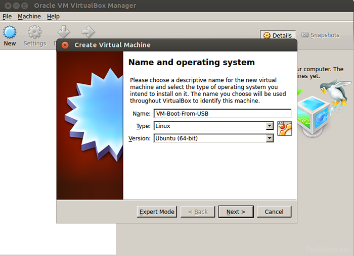So starten Sie vom USB -Laufwerk in VirtualBox unter Linux
