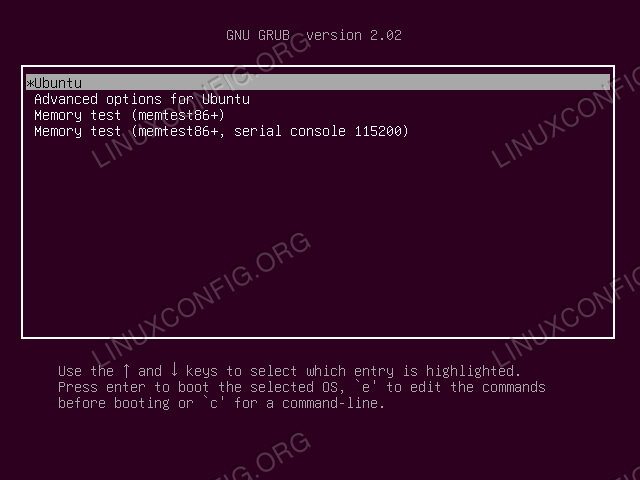 Cara Boot Ubuntu 18.04 Ke mod Kecemasan dan Penyelamat