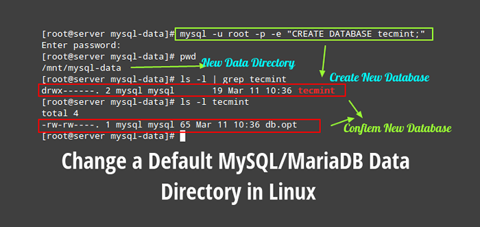 Comment modifier un répertoire de données MySQL / MARIADB par défaut dans Linux