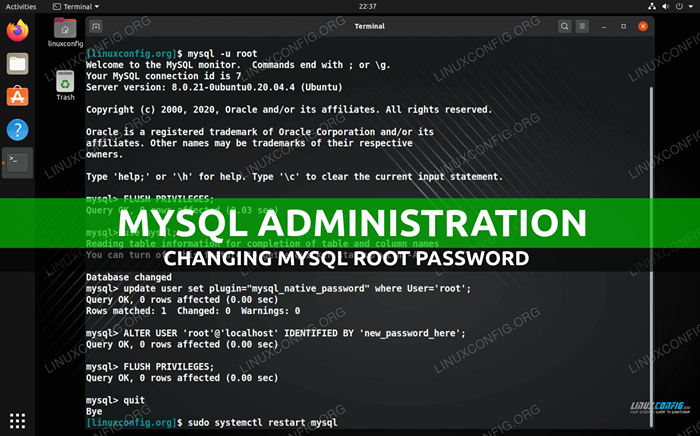 Cara mengubah kata sandi root mysql di linux