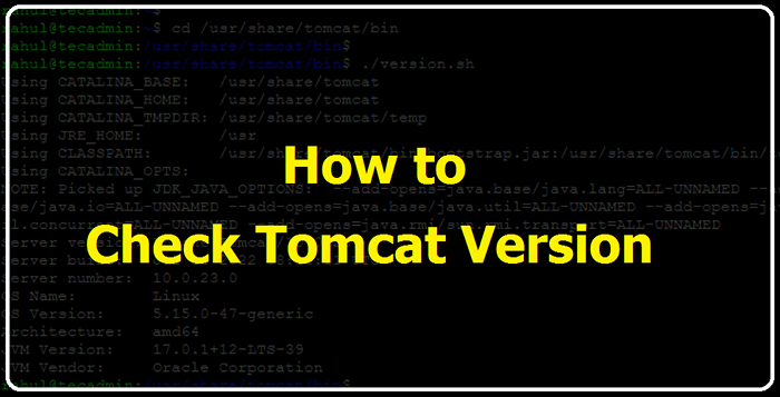 Comment vérifier la version Tomcat sur Linux