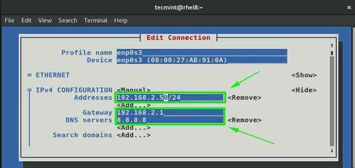 So konfigurieren Sie das IP -Netzwerk mit dem Tool NMtui