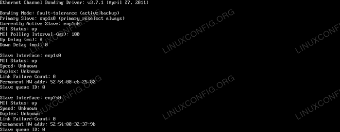 Como configurar a ligação da interface de rede no RHEL 8 / CENTOS 8 Linux