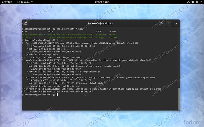 Comment configurer l'adresse IP statique sur Fedora 31