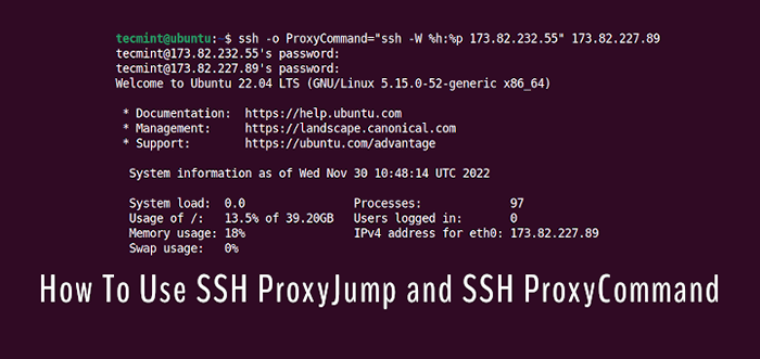 Comment connecter Linux distant via SSH Proxyjump et ProxyCommand