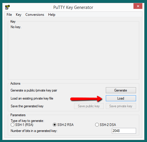 Como converter PEM para PPK usando Puttygen