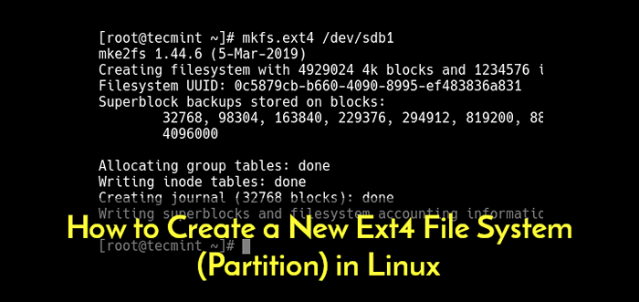 Cara membuat sistem fail ext4 baru (partition) di linux