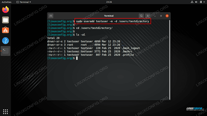 So erstellen Sie einen Benutzer mit einem benutzerdefinierten Home -Verzeichnis unter Linux