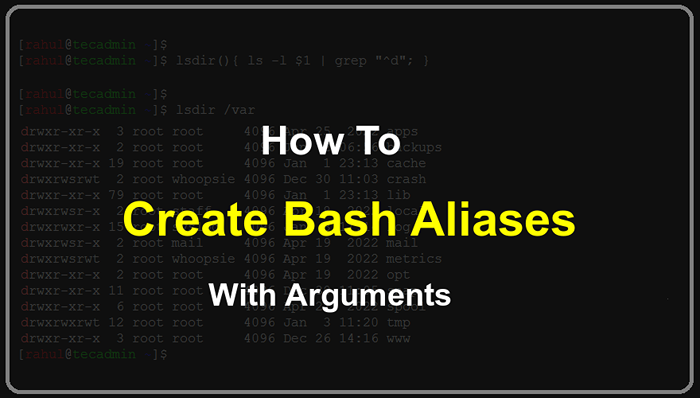 So erstellen Sie Bash -Aliase mit Parametern