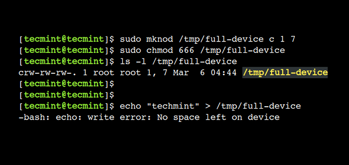Cara membuat file perangkat di linux menggunakan perintah mknod