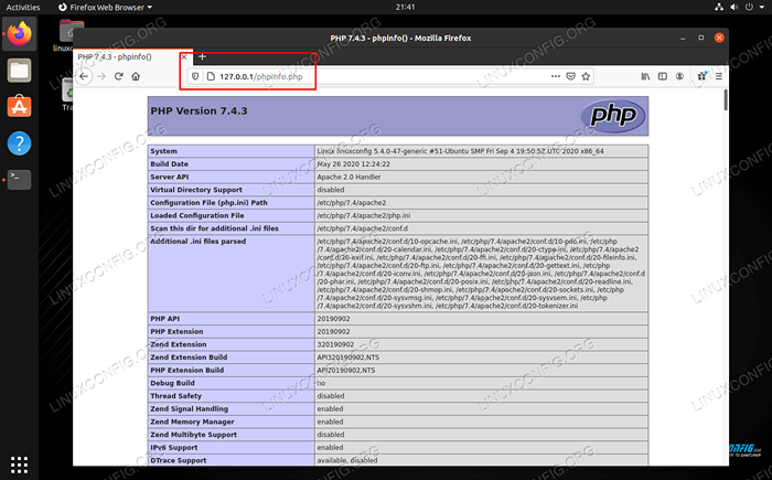 Comment créer phpinfo.page PHP