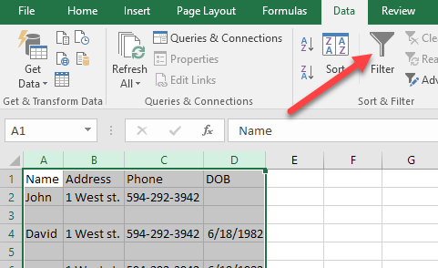 Jak usunąć puste linie w programie Excel