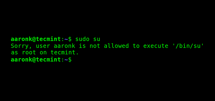 So deaktivieren Sie Su -Access für sudo -Benutzer
