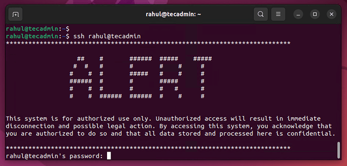 Cómo mostrar un mensaje de advertencia para el acceso no autorizado SSH