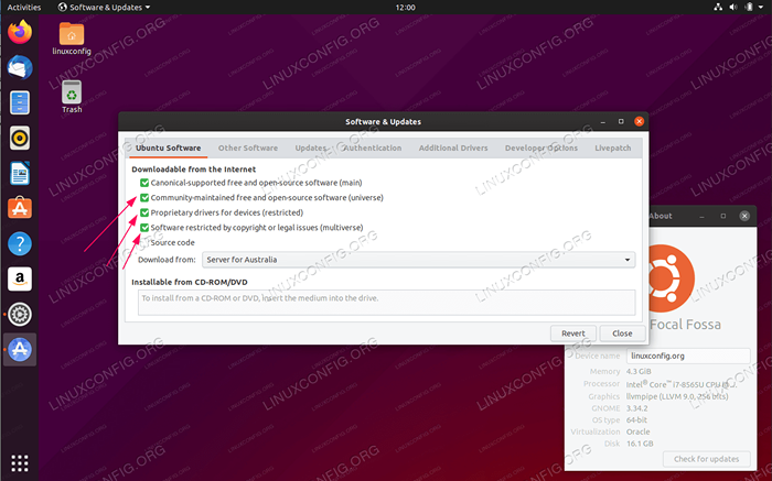 Como habilitar/desativar o universo, multiverso e repositório restrito no Ubuntu 20.04 fossa focal lts