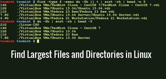 Cómo encontrar los directorios y archivos superiores (espacio en disco) en Linux