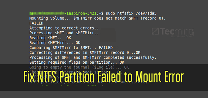 Cara memperbaiki partisi NTFS gagal memasang kesalahan di linux