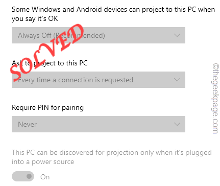 Cómo solucionar la proyección de este problema deshabilitado con funciones de PC