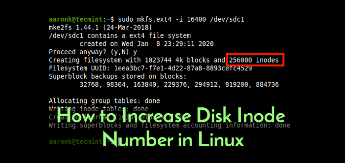 Cómo aumentar el número de inodoro de disco en Linux