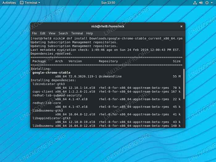 Cómo instalar un paquete RPM en Rhel 8 / Centos 8 Linux