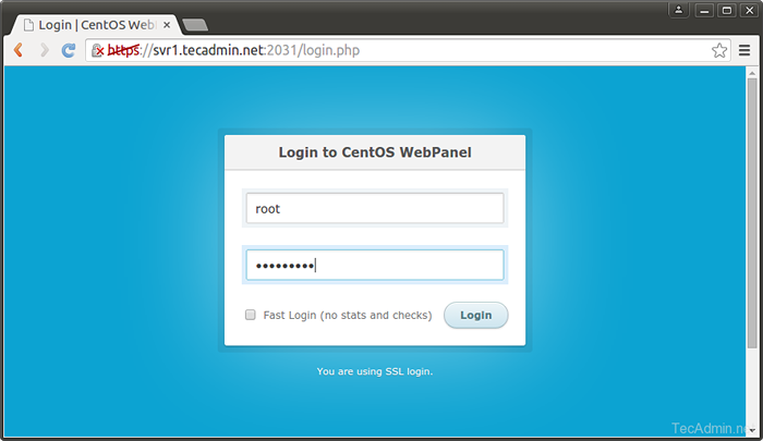 Cómo instalar el panel web CentOS en CentOS, Redhat y CloudLinux