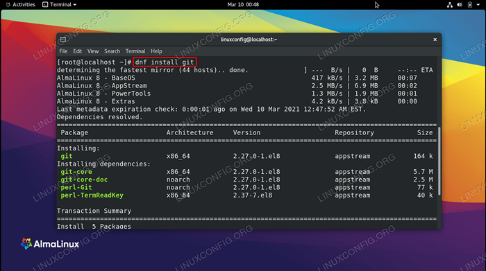 Cara menginstal git di almalinux