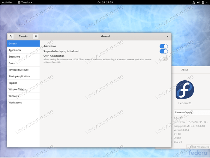 Cómo instalar la herramienta de ajuste GNOME en Fedora 31