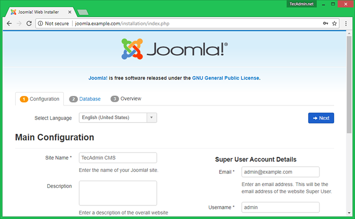 Cómo instalar Joomla 3.9 CMS en Ubuntu, Debian, LinuxMint