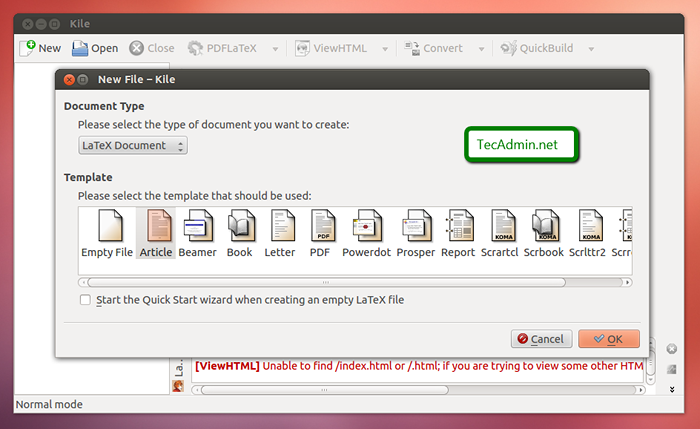 Como instalar o Kile IDE no Ubuntu