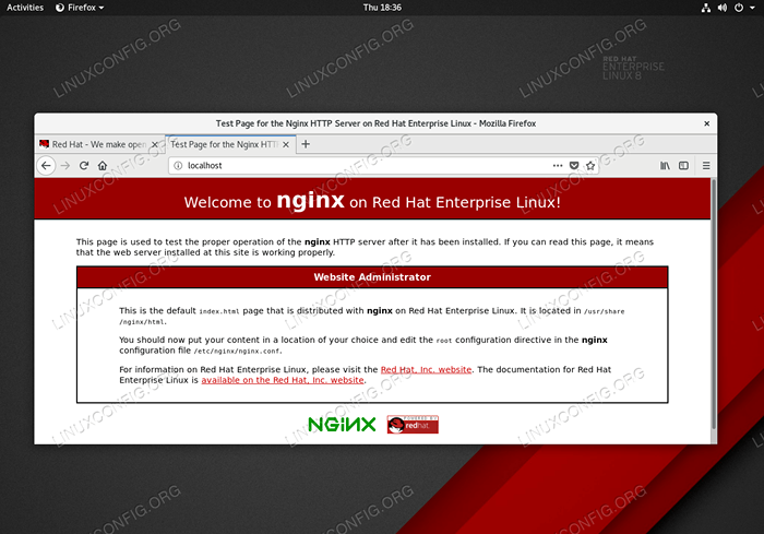 Como instalar o nginx no servidor RHEL 8 / CENTOS 8