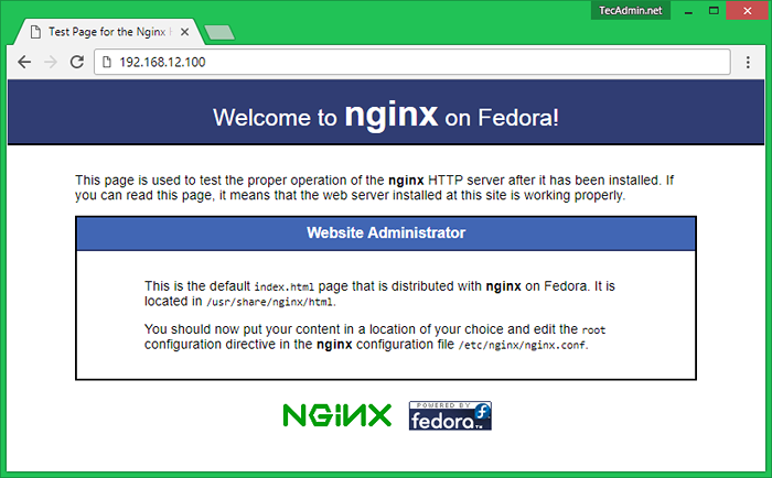 Comment installer le serveur Web Nginx sur CentOS / RHEL 7/6 et Fedora 27/26