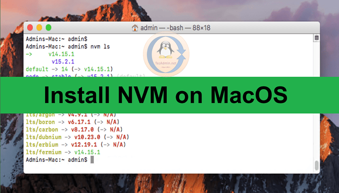 Como instalar o NVM no macOS com homebrew