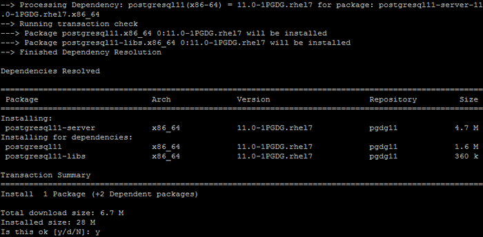 Cómo instalar PostgreSQL 11 en CentOS/RHEL 7/6