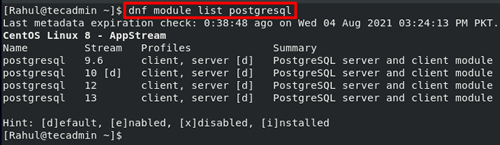 Comment installer PostgreSQL Server sur Centos 8